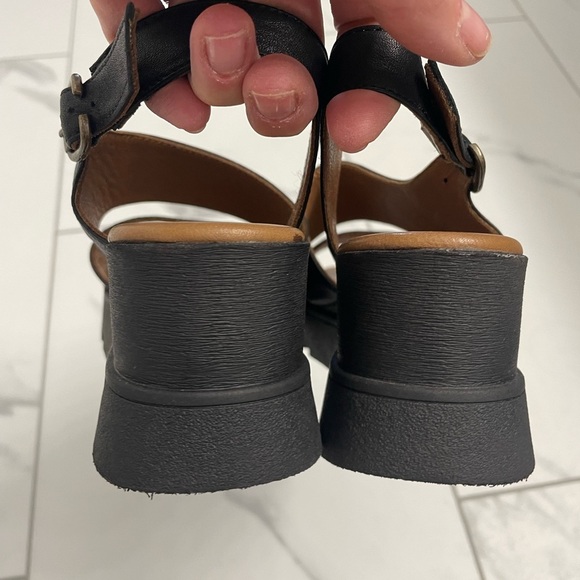 MWOT Bueno Jianna Black Platform Leather Sandals with Adjustable Ankle Strap - Picture 6 of 13